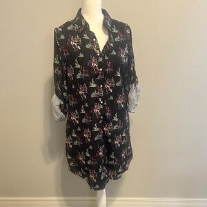 Retro Cowboy Bronc rider Black Long Sleeve Dress